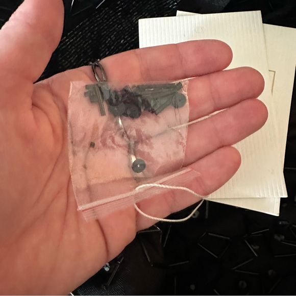 Mac Duggal Black Geometric Hand Embellished  Sleeveless A-Line Dress NWT Size 8 - Picture 11 of 16